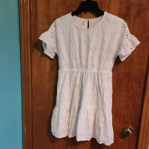 White Eyelet Kids Dress